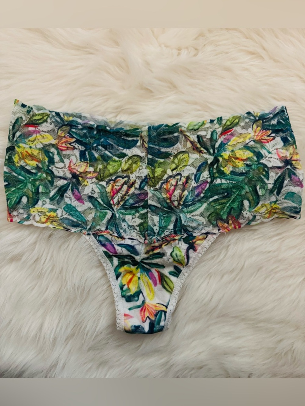 🆕 Hanky Panky Print Lace High Waist Thong - OS